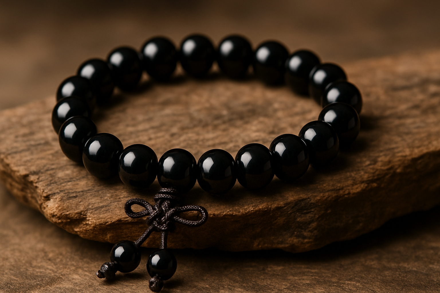 Black Buddha bracelet symbolizing protection and spirituality